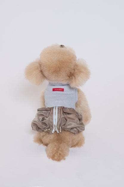 Bubble Pocket Dress モカベージュ