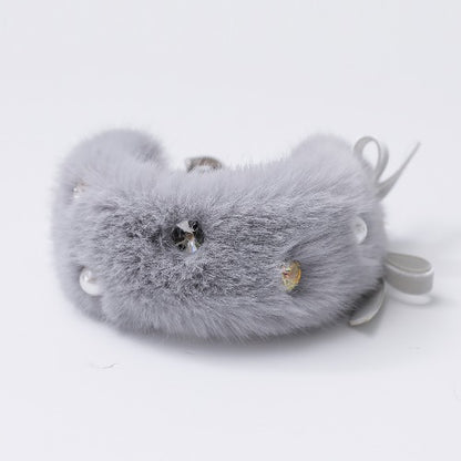 一部即納 Eco Fur Pompom グレー