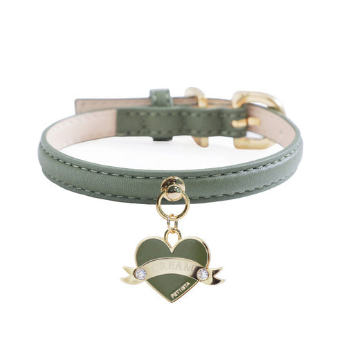 Bloom Collar × In My Heart Pendant【迷子札】 カーキ