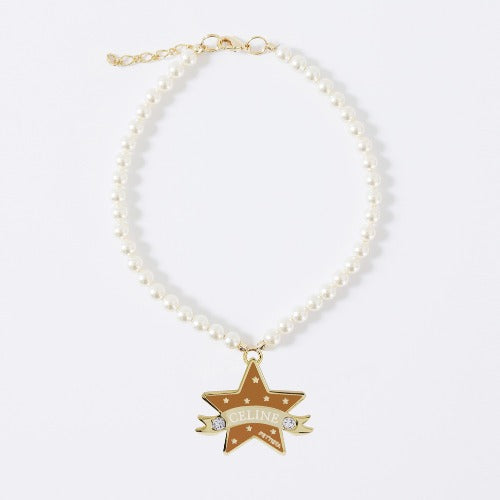 予約 You Are My Star Swarovski Necklace【迷子札】キャメル