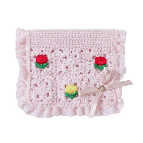 Apron Crochet Scarf ピンク