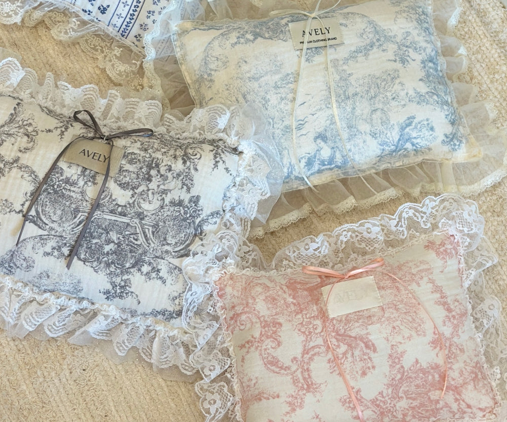 Toile de Jouy Blanket & Cushion SET 全3色