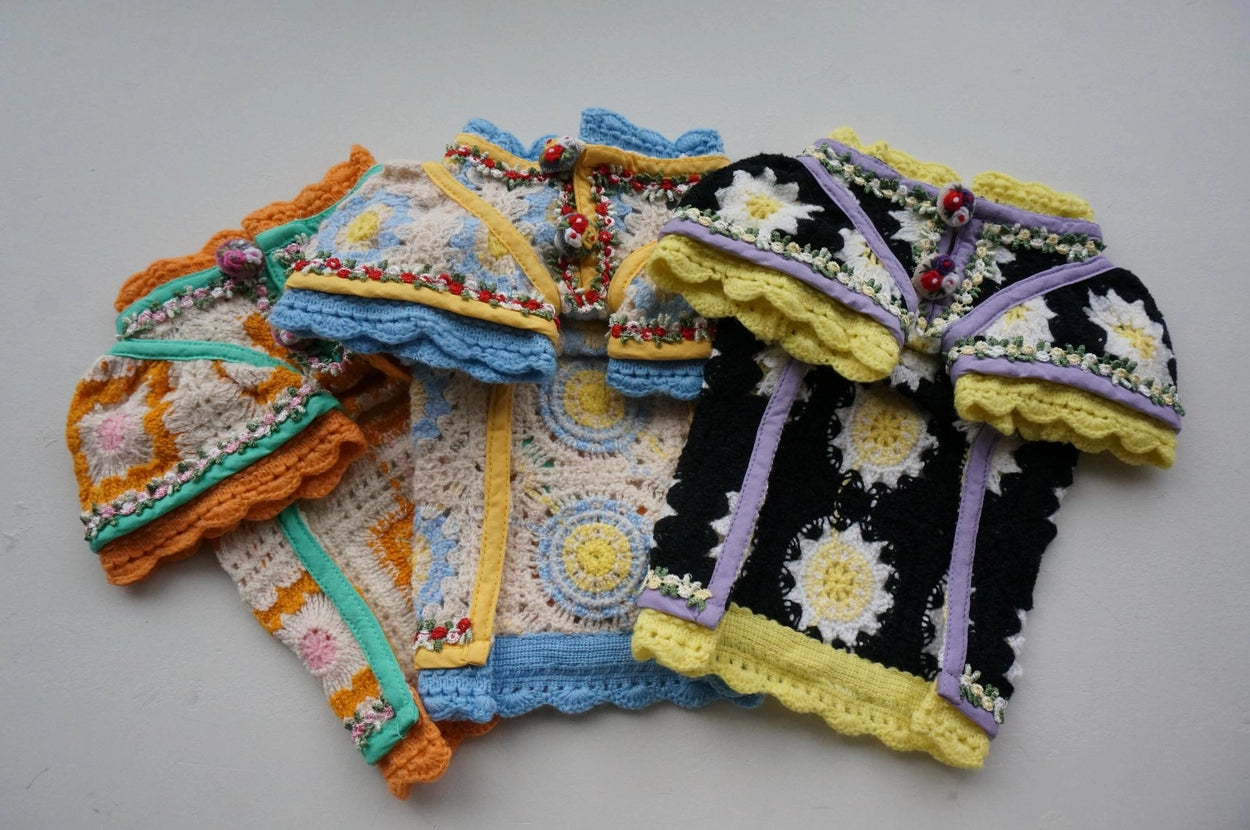 即納 Crochet knit オレンジ
