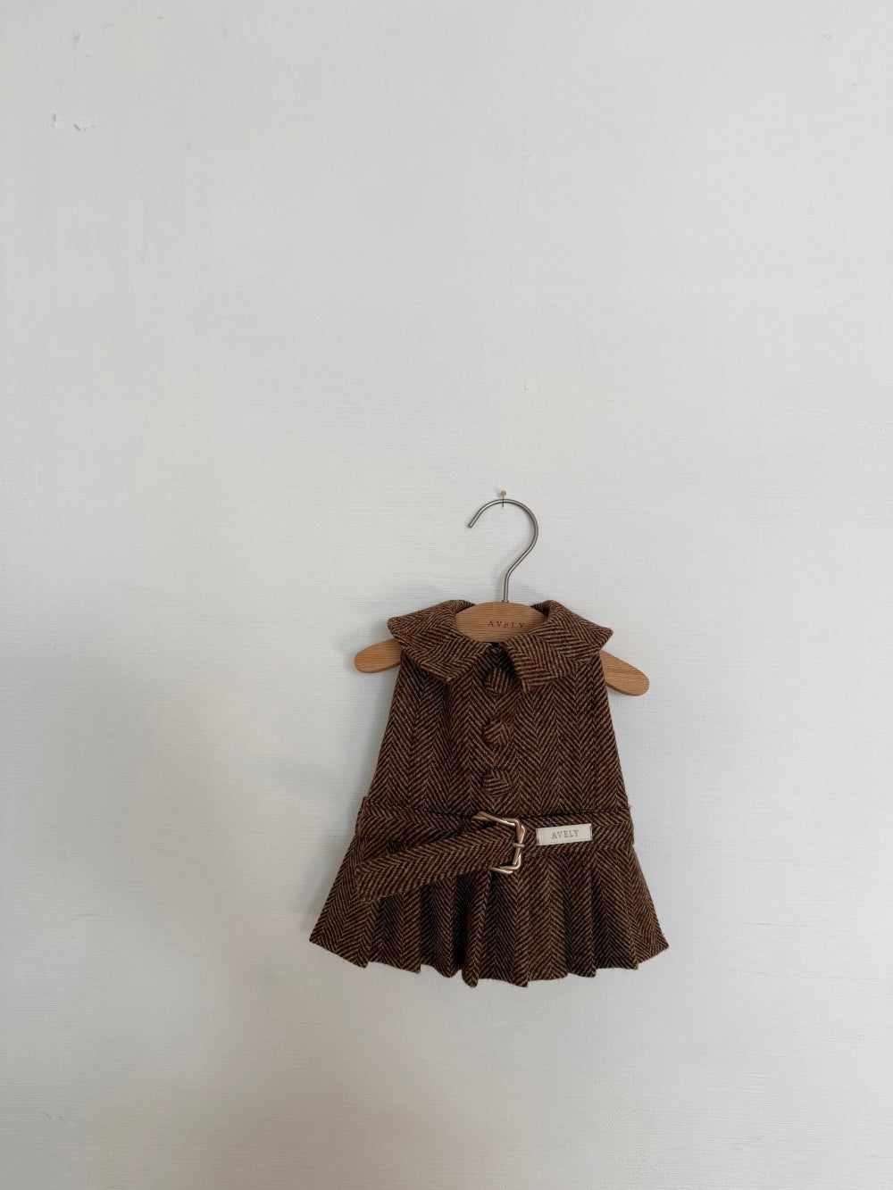 Moon Herringbone Brown Dress