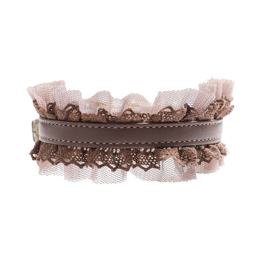 予約 Sherbet Lace Collar【迷子札】ブラウン