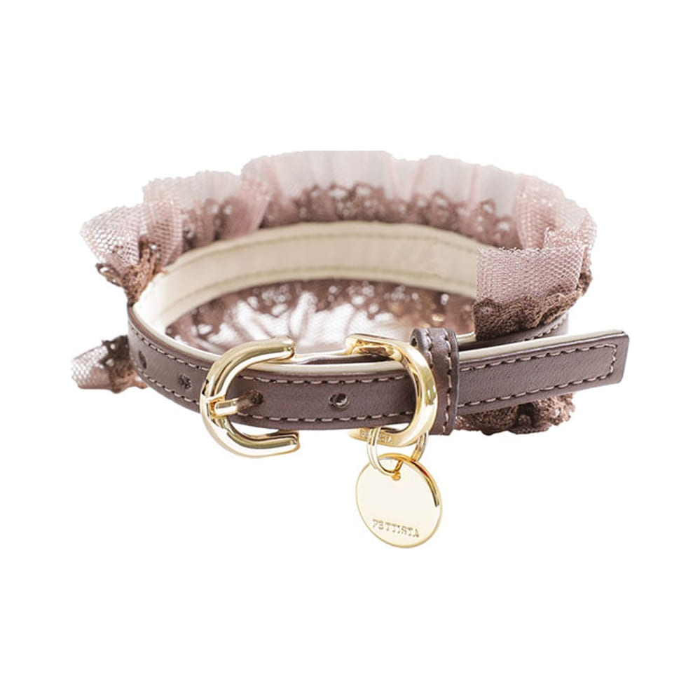 予約 Sherbet Lace Collar【迷子札】ブラウン
