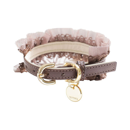 予約 Sherbet Lace Collar【迷子札】ブラウン