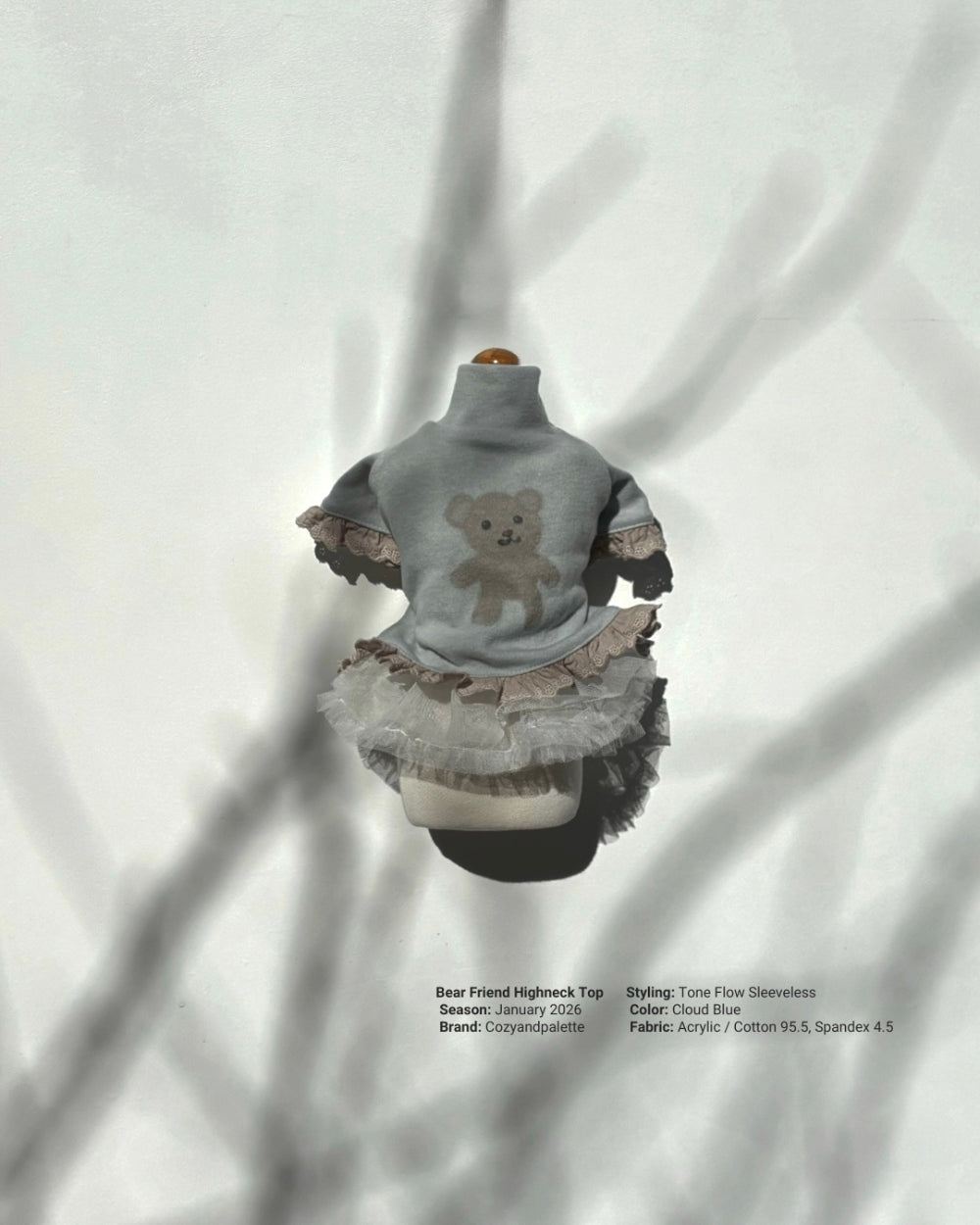 即納 Bear Friend Highneck Top 全4色