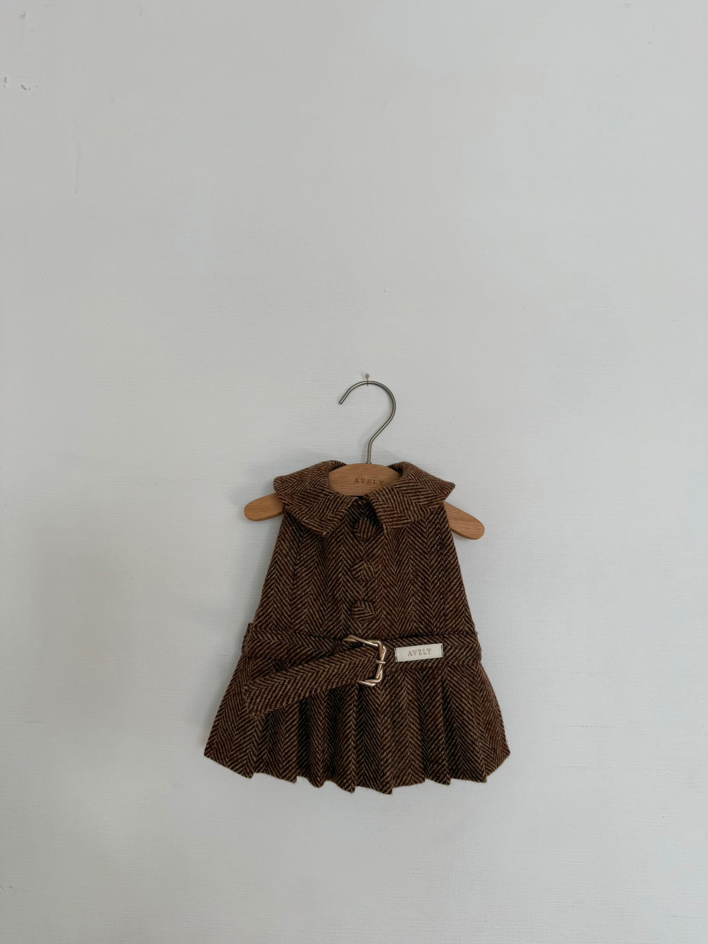 Moon Herringbone Brown Dress