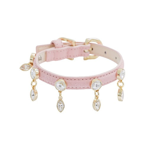 Bloom Swarovski Collar【迷子札】チェリーブロッサムピンク
