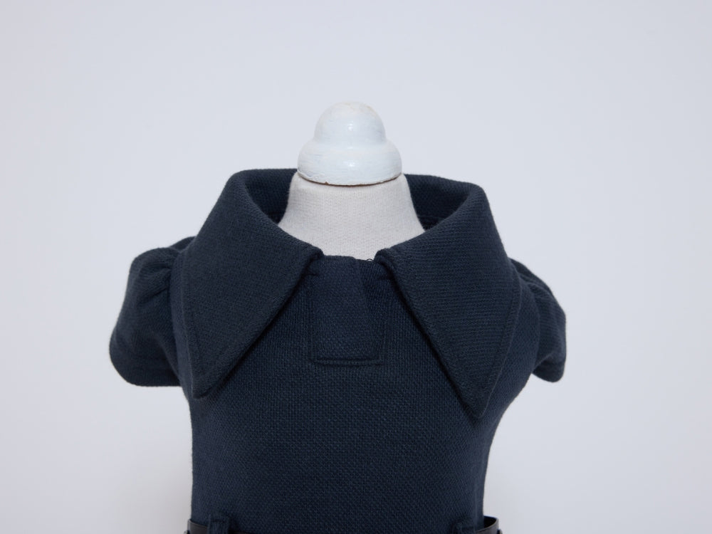 Pleated Polo Dress ネイビー