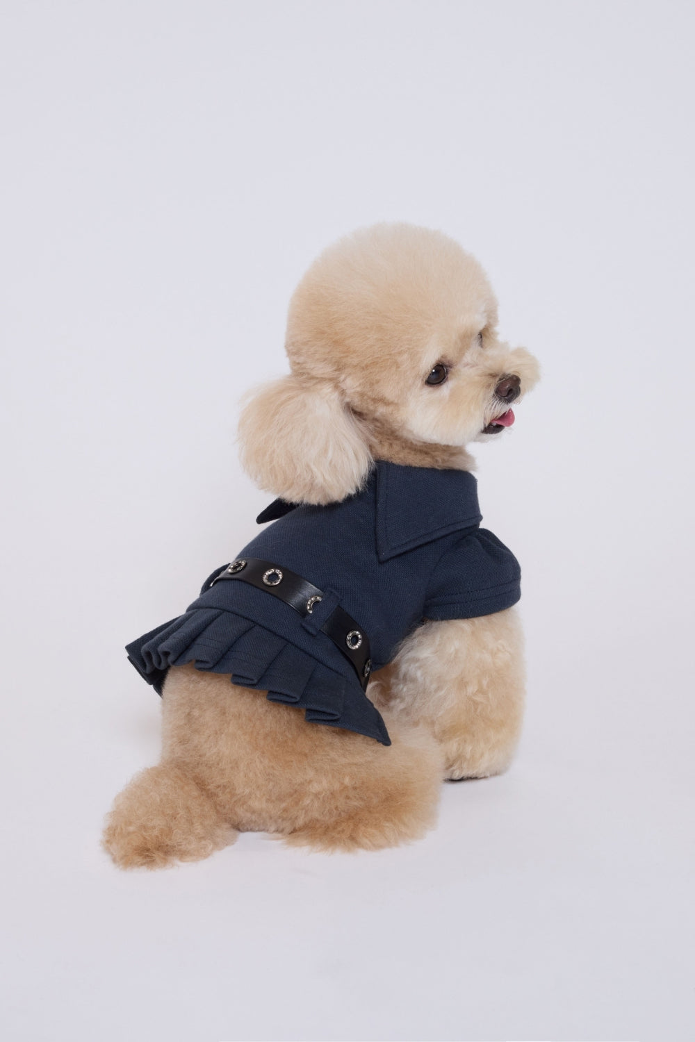 Pleated Polo Dress ネイビー