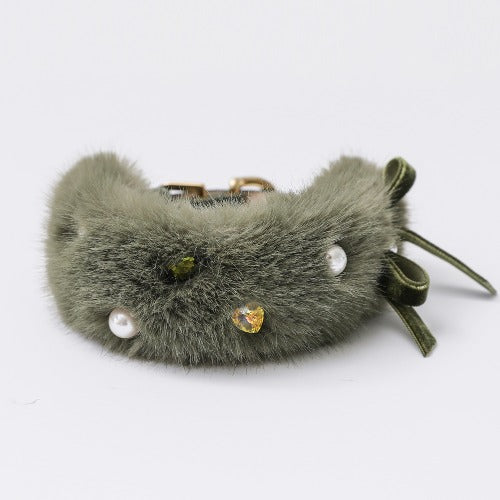 一部即納 Eco Fur Pompom カーキ