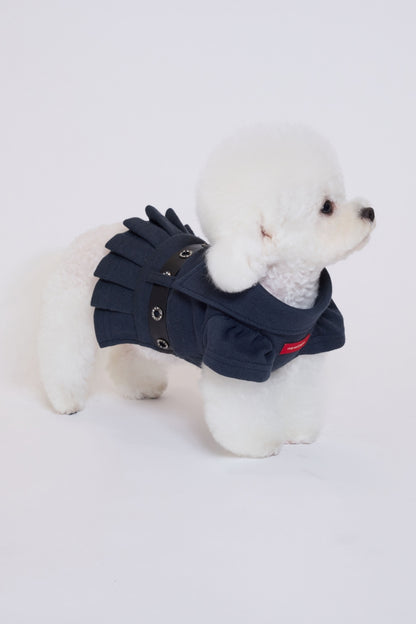 Pleated Polo Dress ネイビー