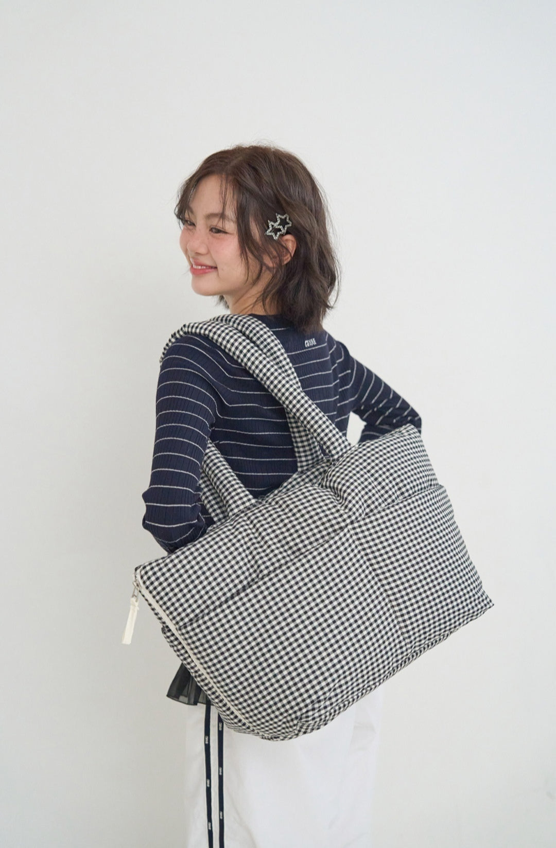 Wide Bag プレイドブラック