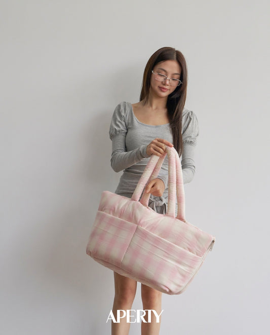 Wide Bag タータンピンク