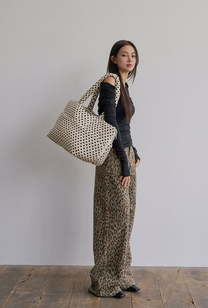 Wide Bag ドットアイボリー