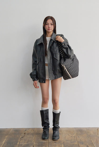 Wide Bag ドットブラック