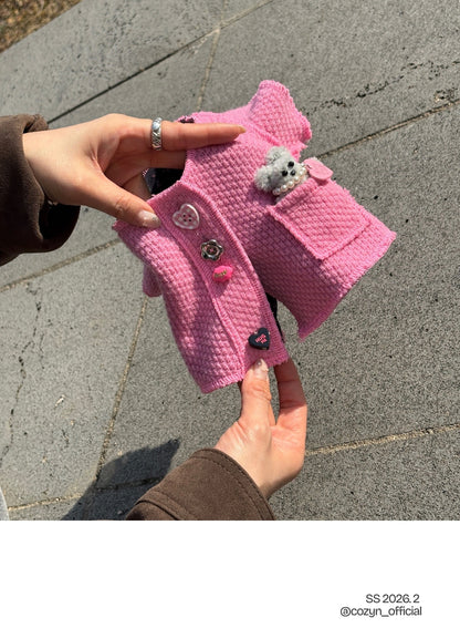 Toy Knit Cardigan ピンク
