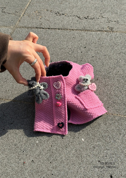 Toy Knit Cardigan ピンク