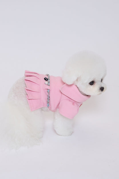 Pleated Polo Dress ピンク