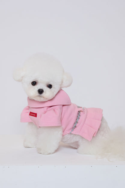 Pleated Polo Dress ピンク