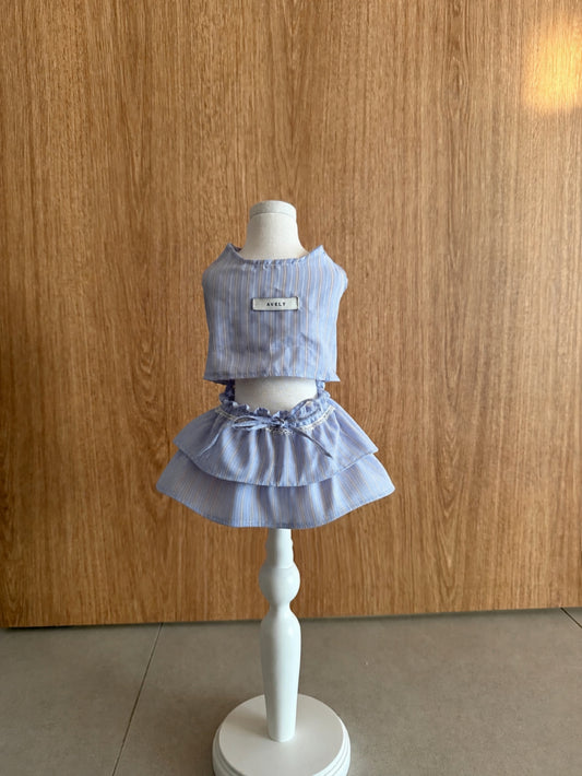【PRE-ORDER】Bleu Ciel Stripe Dress Set
