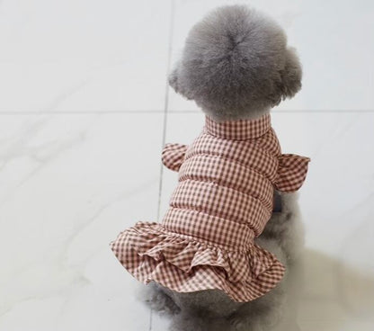 即納 Gingham check dawn dress ココナッツピンク