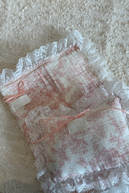 Toile de Jouy Blanket & Cushion SET 全3色