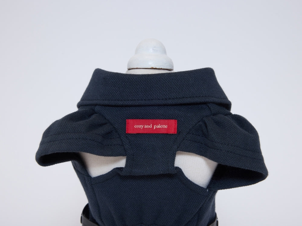 Pleated Polo Dress ネイビー