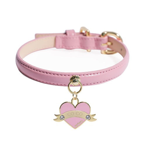 Bloom Collar × In My Heart Pendant【迷子札】 ボンボンピンク