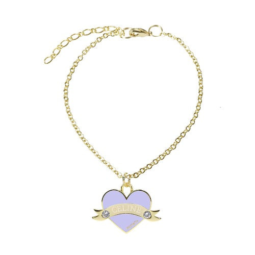 予約 In My Heart Necklace【迷子札】ラベンダー