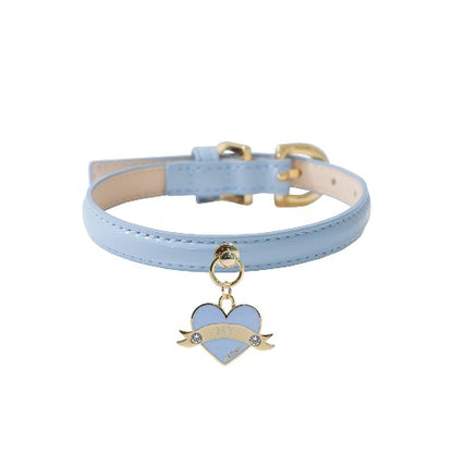 Bloom Collar × In My Heart Pendant【迷子札】 スカイブルー