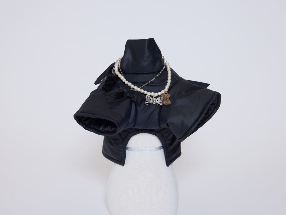 即納 Big Bow Light Padding Jumper ブラック