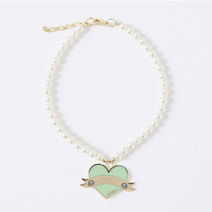 In My Heart Swarovski Necklace【迷子札】メロングリーン