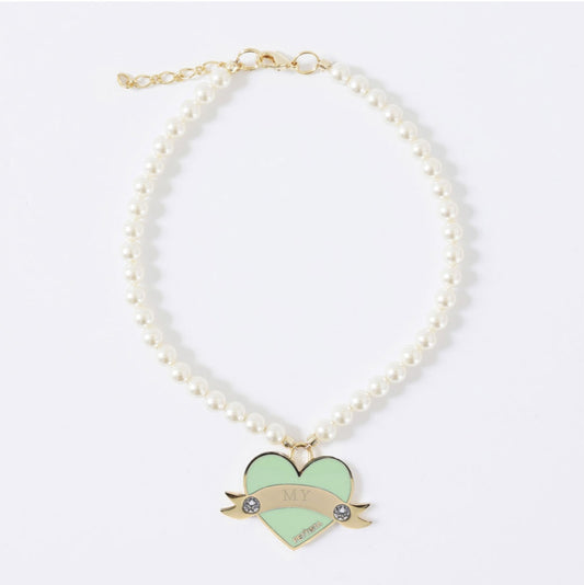 In My Heart Swarovski Necklace【迷子札】メロングリーン