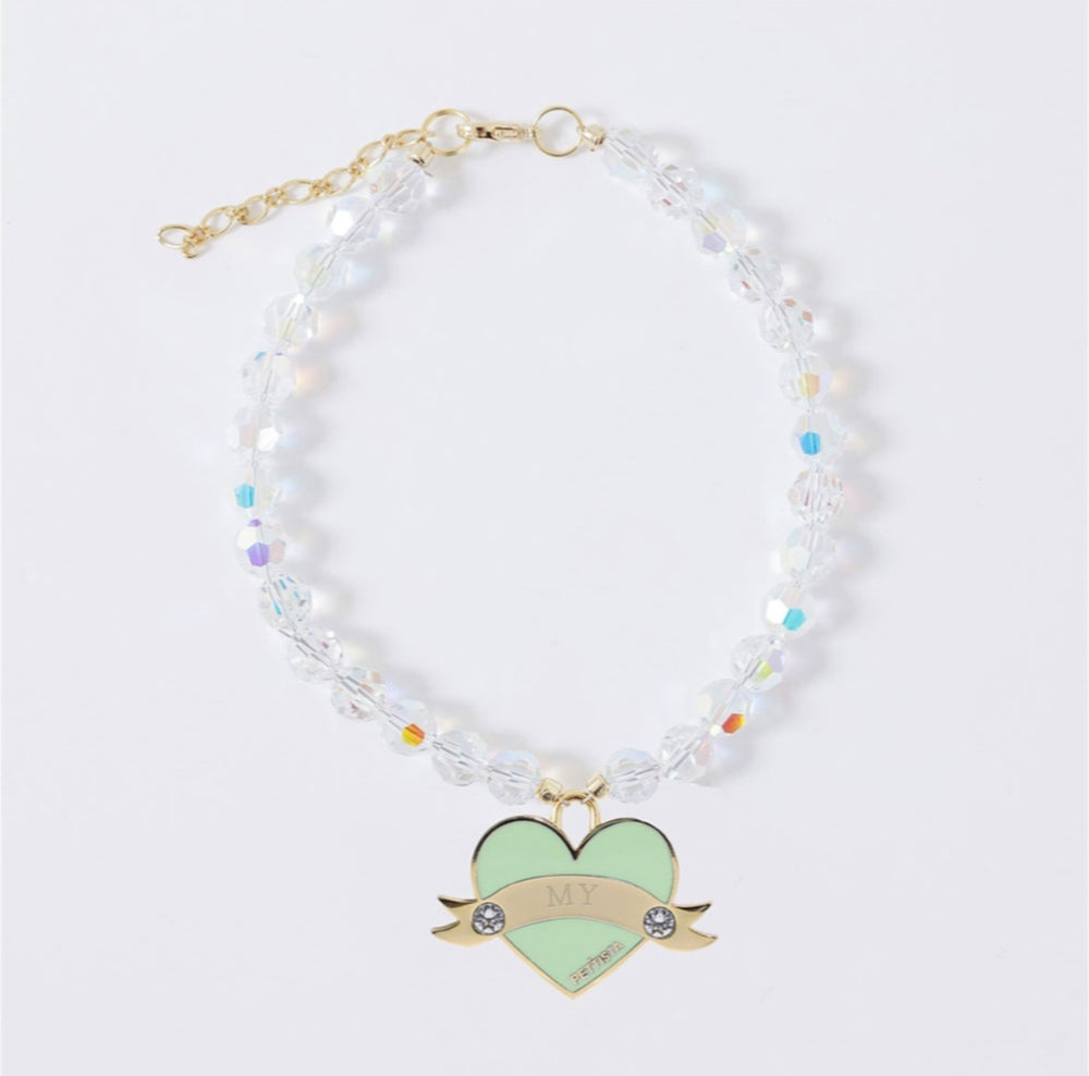 In My Heart Swarovski Necklace【迷子札】メロングリーン