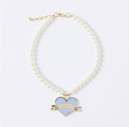 In My Heart Swarovski Necklace【迷子札】スカイブルー