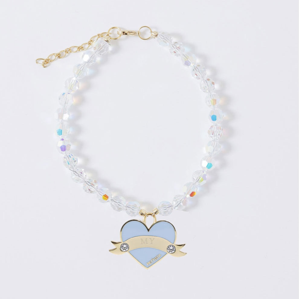 In My Heart Swarovski Necklace【迷子札】スカイブルー