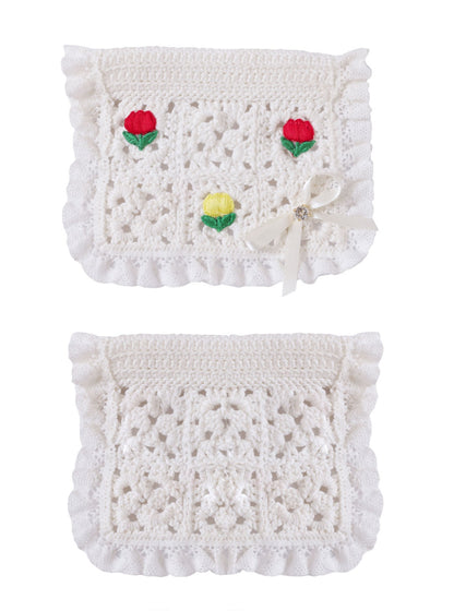 Apron Crochet Scarf ホワイト