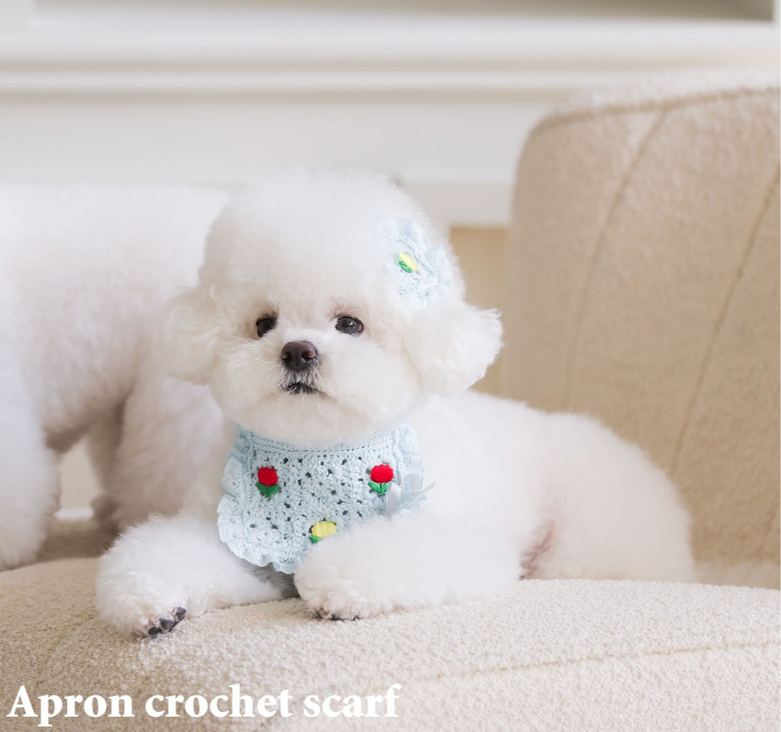 Apron Crochet Scarf ブルー