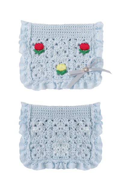 Apron Crochet Scarf ブルー