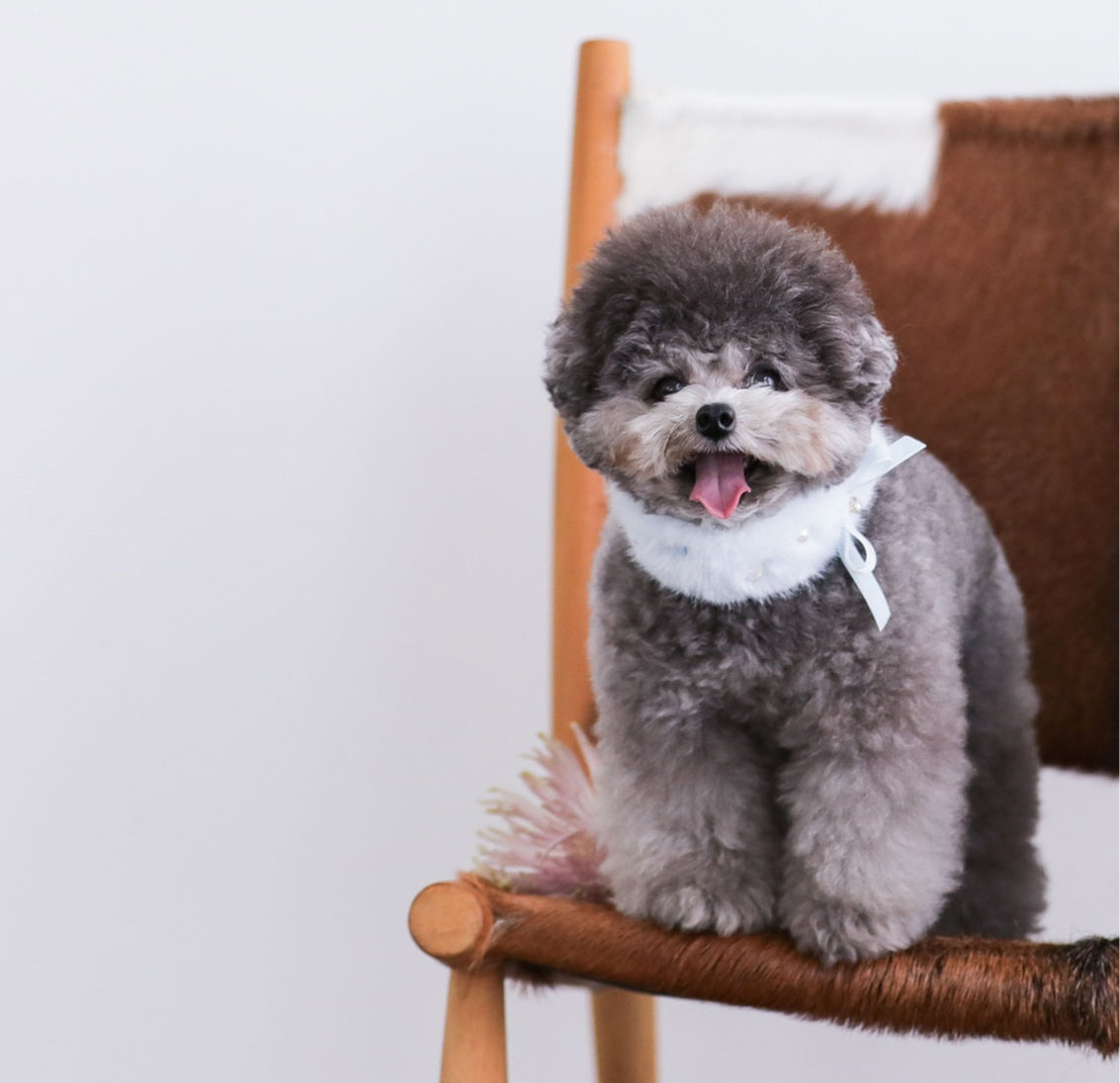 Eco Fur Pompom ブルー