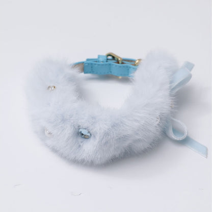 Eco Fur Pompom ブルー