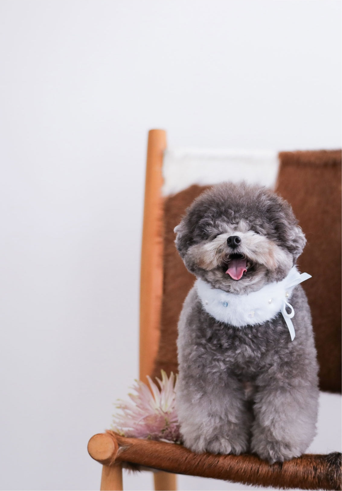 Eco Fur Pompom ブルー