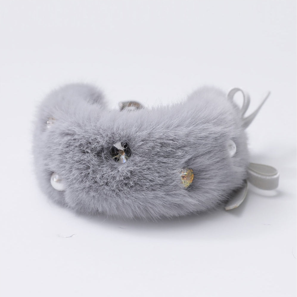 一部即納 Eco Fur Pompom グレー