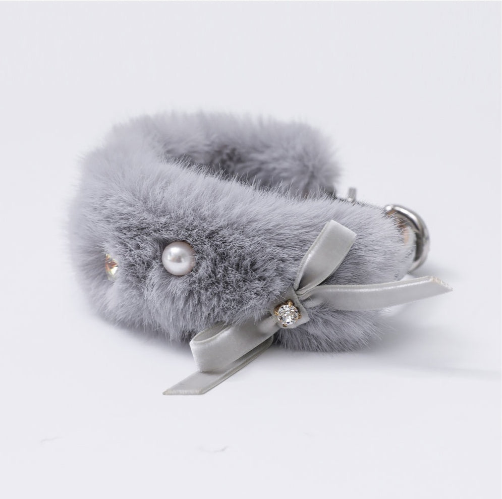 一部即納 Eco Fur Pompom グレー