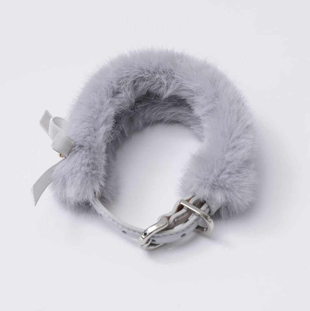 一部即納 Eco Fur Pompom グレー