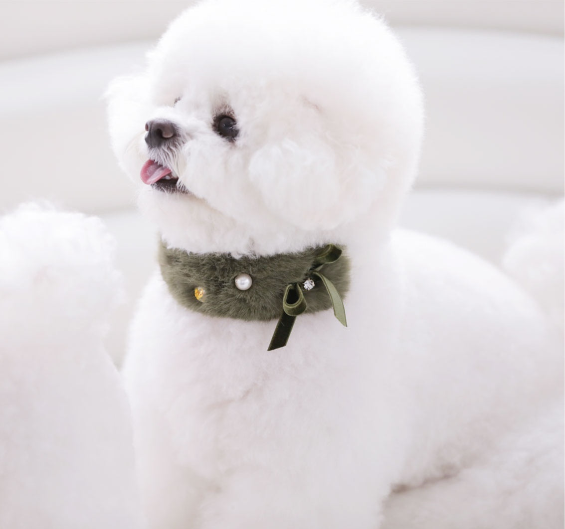 一部即納 Eco Fur Pompom カーキ