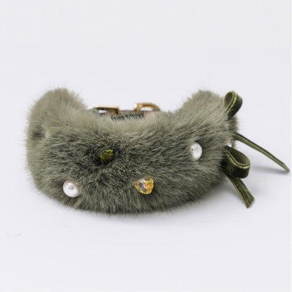 一部即納 Eco Fur Pompom カーキ